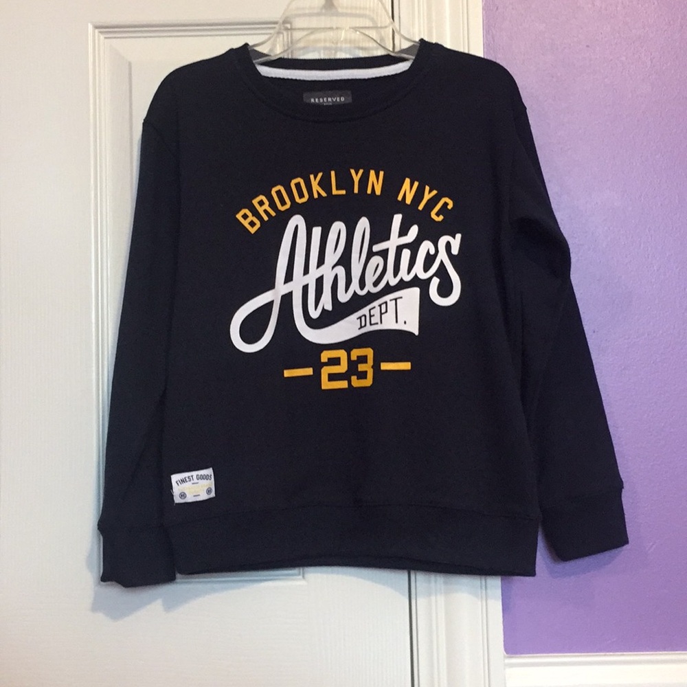 Boys navy athletes crewneck